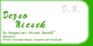 dezso micsek business card